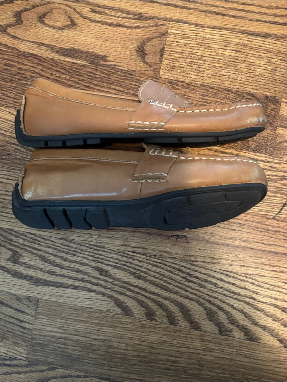 Polo Ralph Lauren Kids Telly Leather Penny Loafers - Tan - Size 13.5 Little Kid